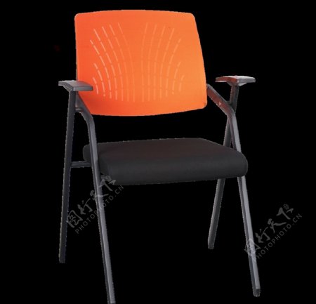 橙色时尚靠背办公椅45度