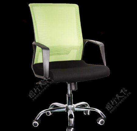 黑绿色时尚办公椅45度