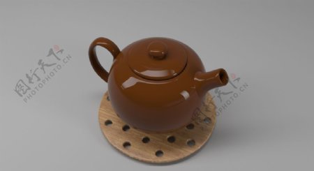 茶壶茶具立体样机背景素材