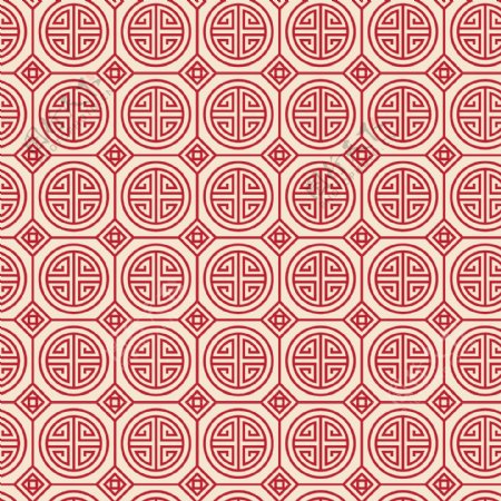 红色矢量中式元素花纹纹饰