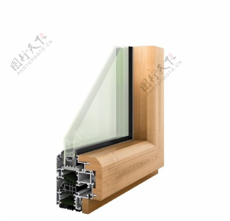 铝包木窗样角中空玻璃窗