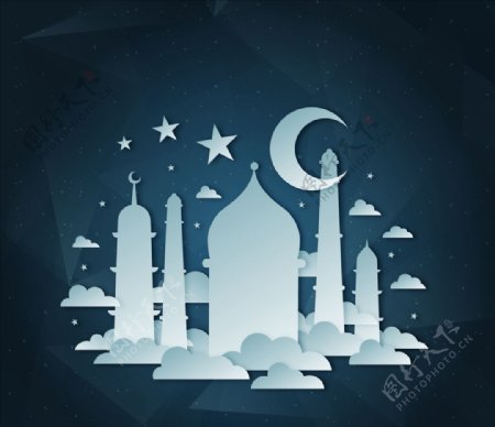 清真寺和新月图片