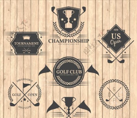 复古高尔夫俱乐部徽章图片