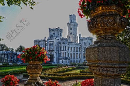 赫卢博卡城堡捷克城堡雄威古图片