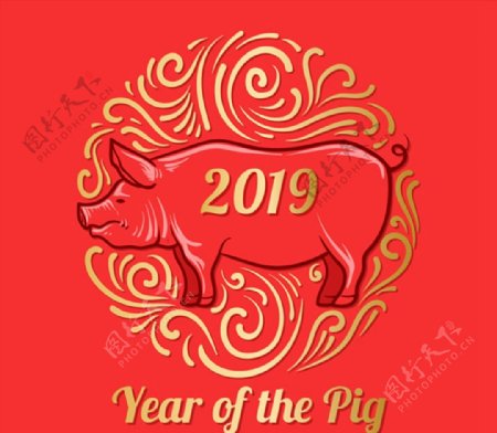 新年装饰猪元素图片