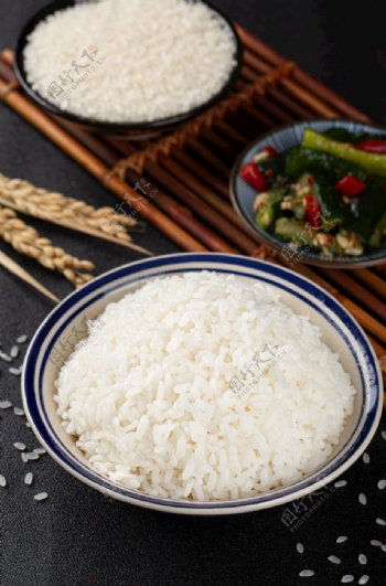 白米饭主食食材海报素材图片