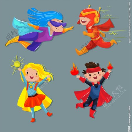 超级英雄装扮儿童图片