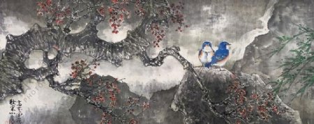 高清山水字画中国风水墨画图片