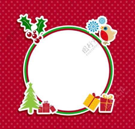 圆形圣诞元素框架图片