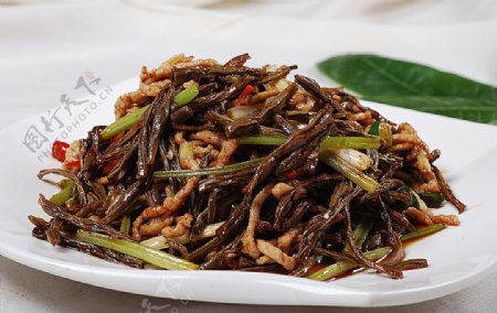 豫菜干豇豆炒肉丝图片
