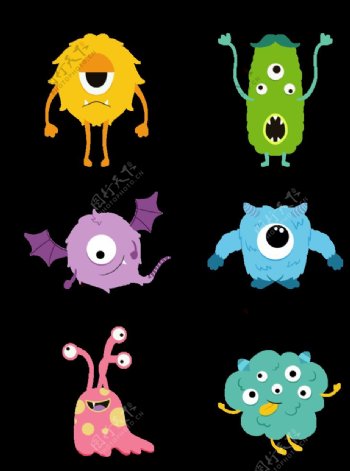 卡通怪兽外星人细菌图片