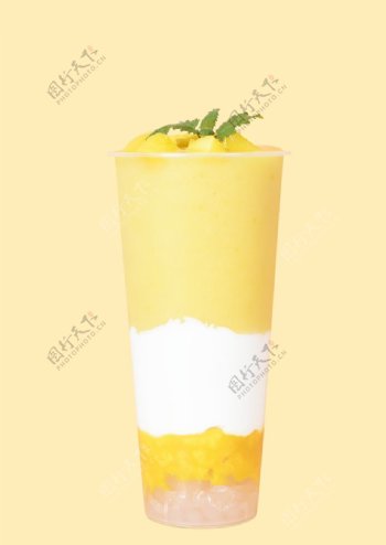 酸奶芒果奶茶图片