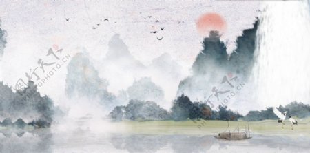 中国风古典山水画图片