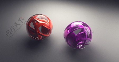 C4D模型弹珠玻璃球图片