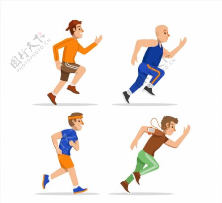 跑步健身男子矢量图片