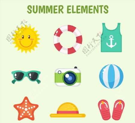 夏季元素图标图片