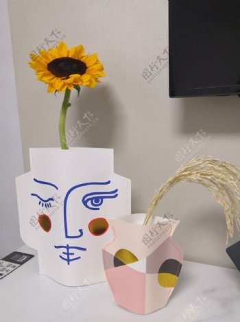 向日葵创意花瓶客厅摆件图片