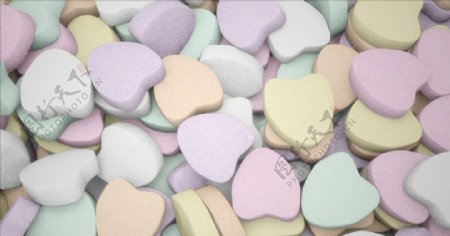 C4D模型爱心糖果口香糖奶片图片