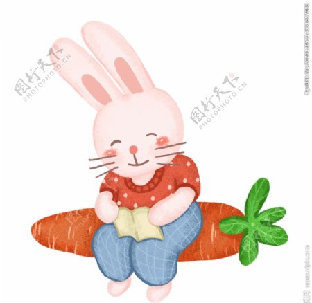 卡通兔子插画图片
