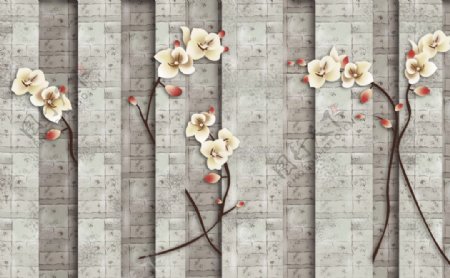 背景墙花卉图片