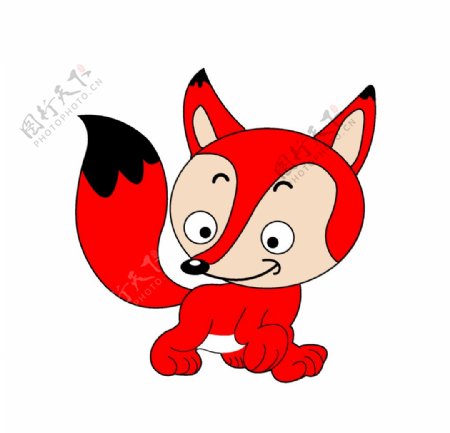 卡通红色狐狸图片