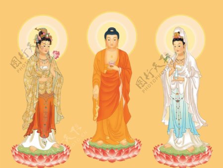 佛教西方三圣大图图片