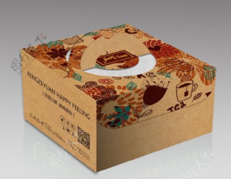 牛皮纸蛋糕盒包装盒