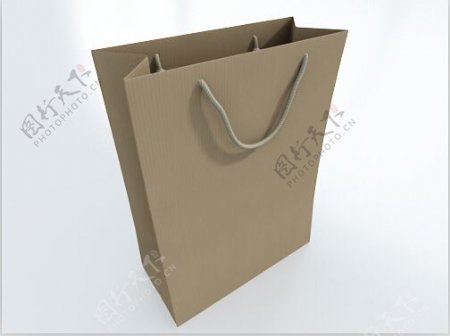 牛皮纸购物袋3d模型下载
