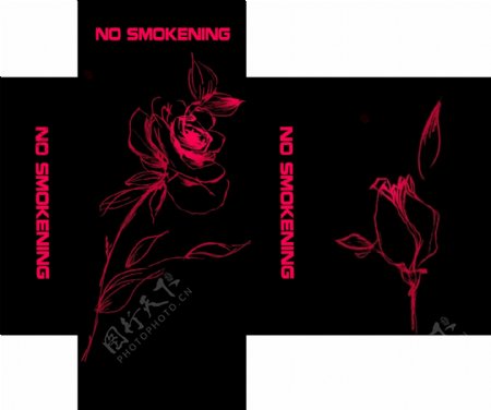 烟盒设计图系列黑色玫瑰