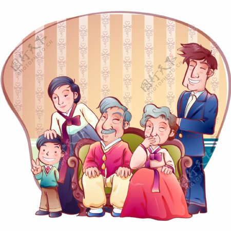 卡通韩国家庭