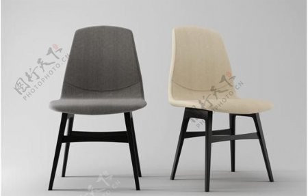 现代灰色单椅3d模型