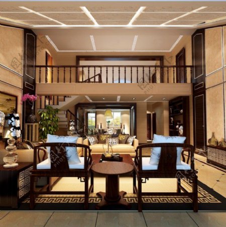 室内现代会客厅3d模型
