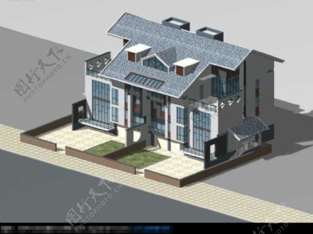 别墅3D建筑模型