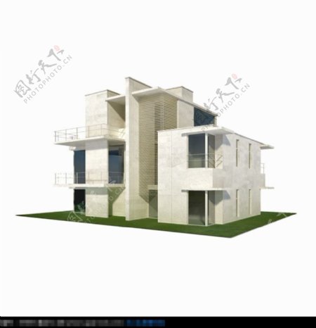 三层豪华别墅max建筑模型