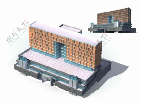独栋商业大厦3D模型设计