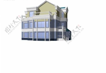 独栋双层别墅3D模型
