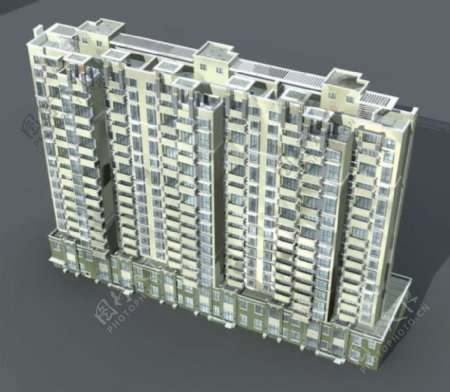 豪华大气高层商住建筑3D模型