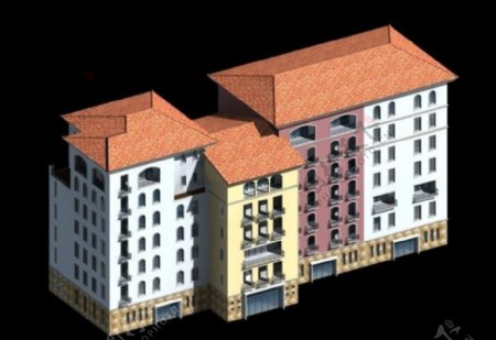 欧式简洁风格商务办公大厦3D模型