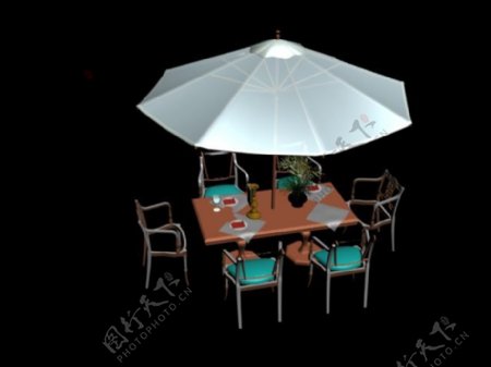 室外模型遮阳伞3d素材室外设计4