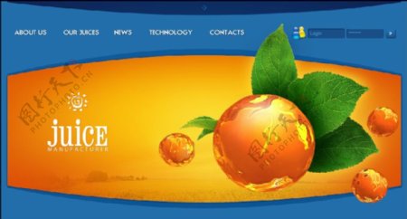 橙色网页设计flash网站模板