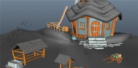 木造房子游戏模型