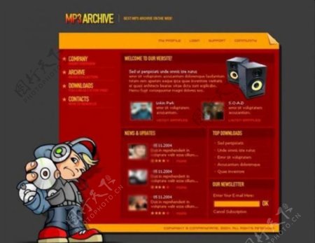 mp3音乐网站模板图片