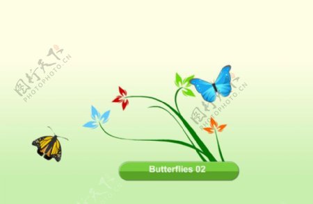 花纹和蝴蝶flash动画