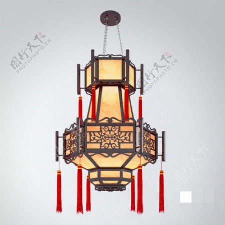 古典中式吊灯3D模型素材