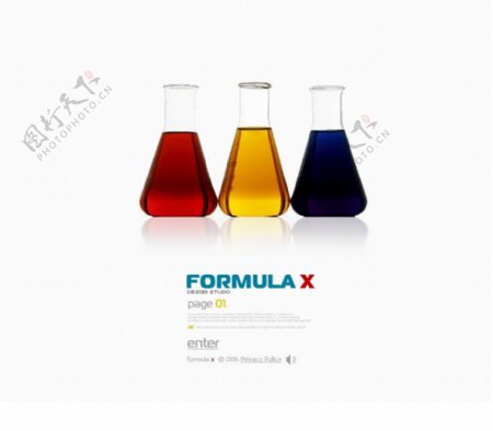 化学试验网页动画模板
