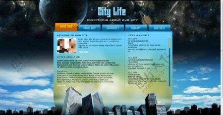 城市生活网页动画模板