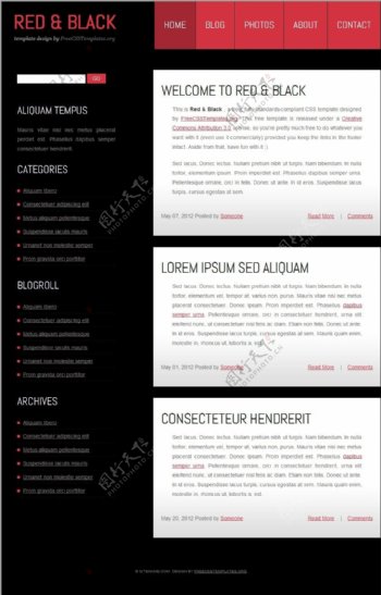 红与黑个性信息网页模板