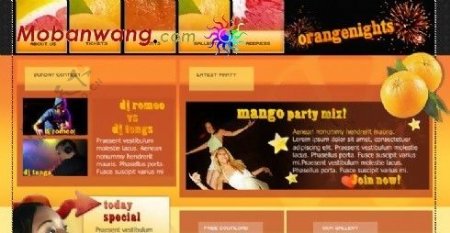 芒果之夜派对酒吧网页模板