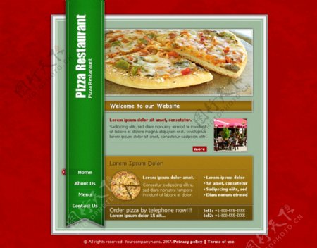 比萨饼餐饮店网站模板