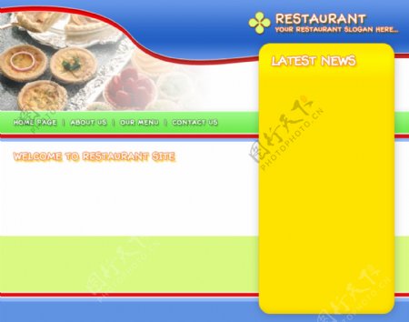 欧美餐馆美食网站模板